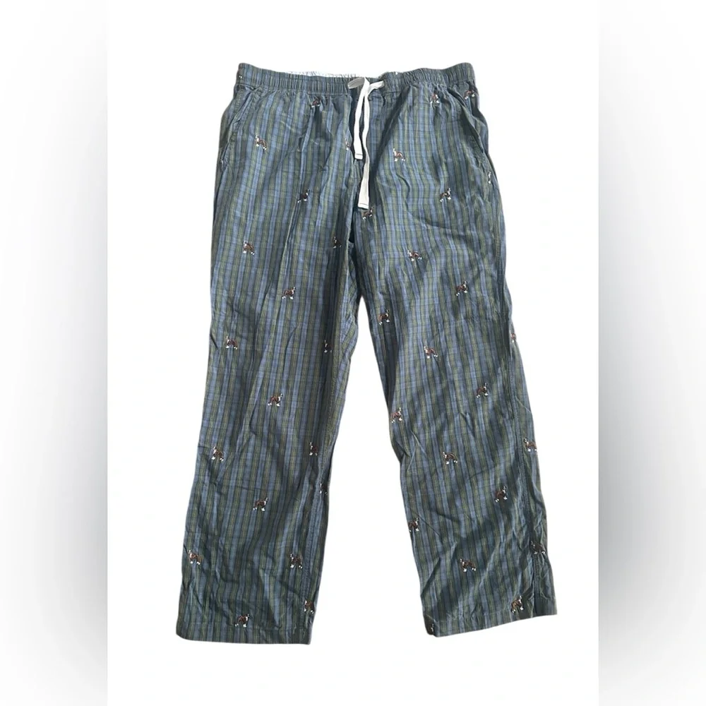 J. Crew Embroidered Dog Plaid‎ Lounge Pants Men’s XL